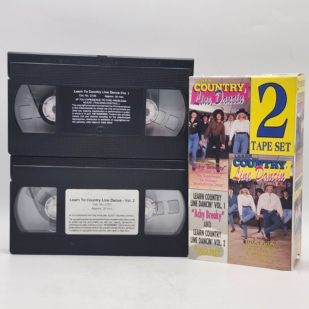 Learn Country Line Dancin Vol 1 Vol 2 VHS Tape Set a